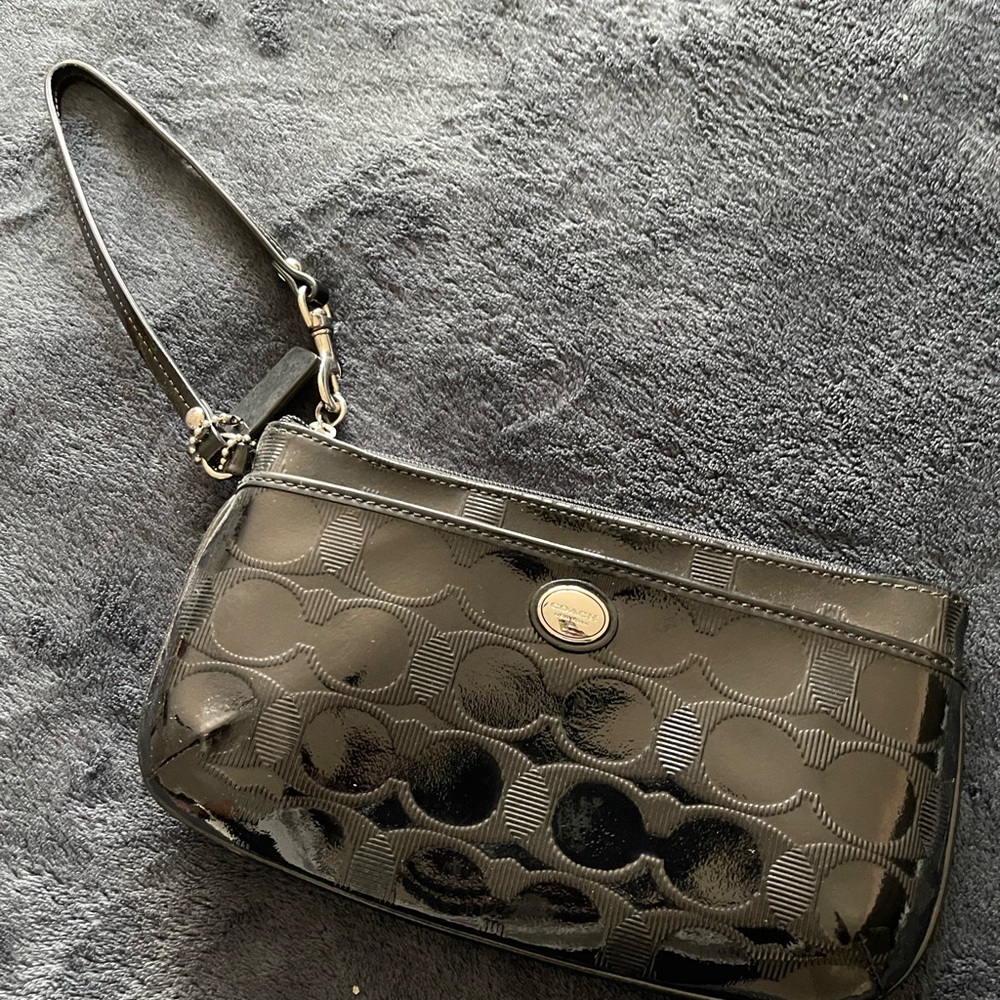 Pre loved Coach black wristlet